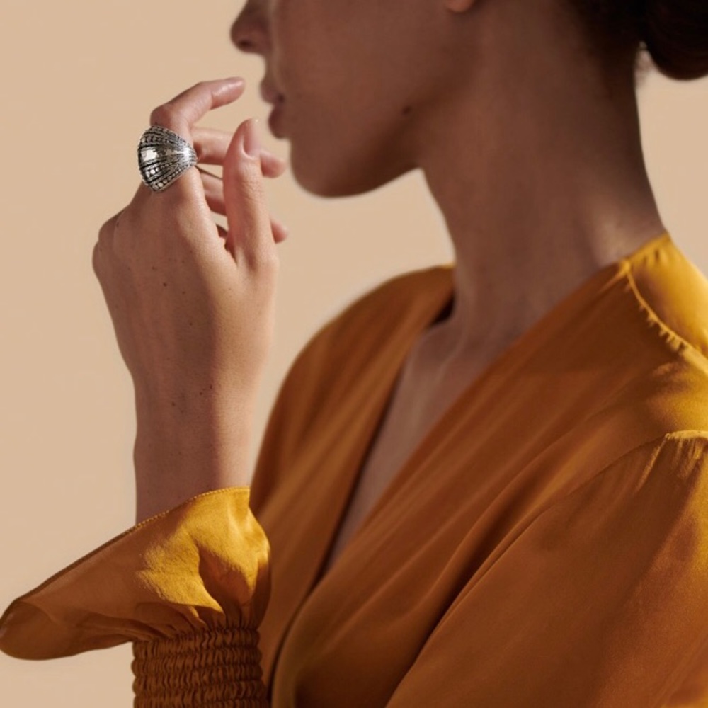 ❤️ NWT JOHN HARDY Sterling Silver Dot Hammered Dome Ring